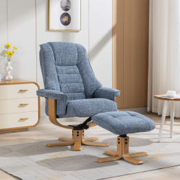 Sardinia Recliner Chair & Footstool in Chacha Ocean